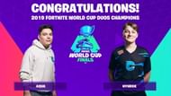 Aqua and Nyhrox, the winners of the 'Duos' mode at the Fortnite World Cup Image Credits: fortniteintel.com